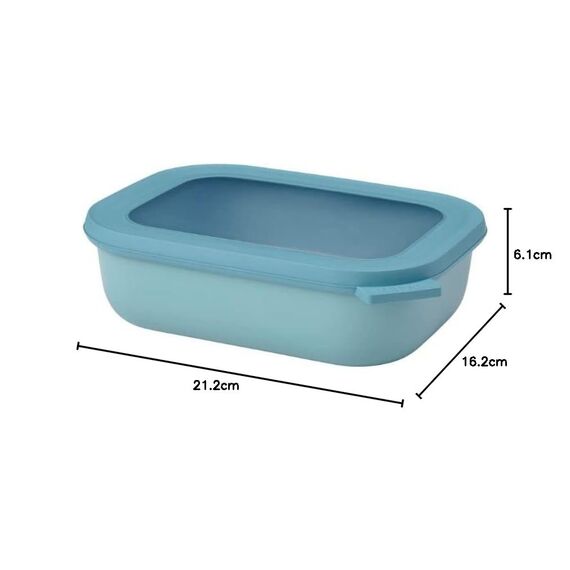Mepal - Multi Bowl Cirqula Rectangular - Vorratsdose mit Deckel - Geeignet als Luftdichte Aufbewahrungsbox für den Kühlschrank, Mikrowellengeschirr & als Frischhaltedosen - 1000 ml - Nordic Green