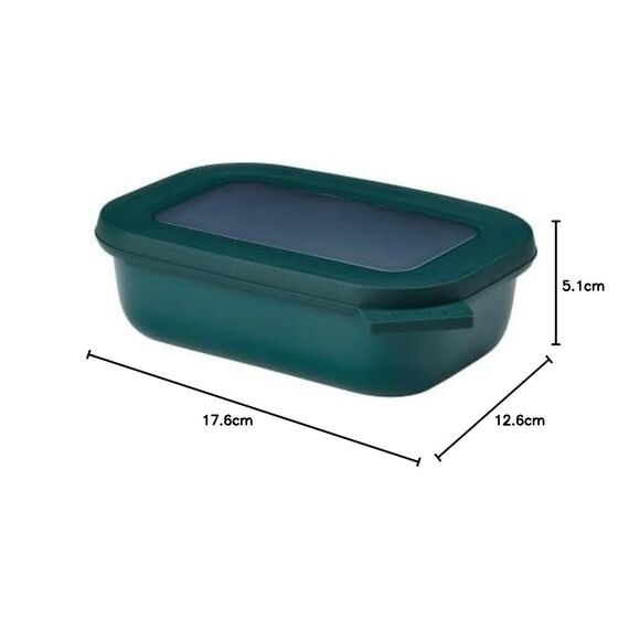 Mepal - Multi Bowl Cirqula Rectangular - Vorratsdose mit Deckel - Geeignet als Luftdichte Aufbewahrungsbox für den Kühlschrank, Mikrowellengeschirr & als Frischhaltedosen - 500 ml - Nordic Pine