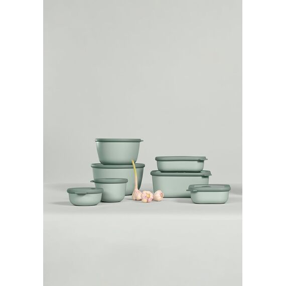 Mepal Multi Bowl Cirqula Rectangular - Mikrowellen Geschir - Geeignet als Luftdichte Aufbewahrungsbox für den Kühlschrank, Mikrowellengeschirr & als Frischhaltedosen - 2000 ml - Nordic sage