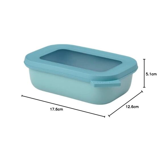Mepal - Multi Bowl Cirqula Rectangular - Vorratsdose mit Deckel - Geeignet als Luftdichte Aufbewahrungsbox für den Kühlschrank, Mikrowellengeschirr & als Frischhaltedosen - 500 ml - Nordic Green