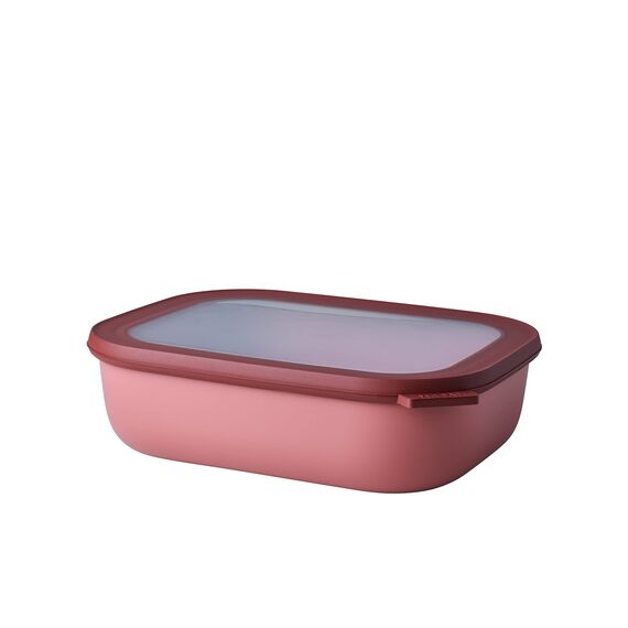 Mepal Multi Bowl Cirqula Rectangular - Mikrowellen Geschir - Geeignet als Luftdichte Aufbewahrungsbox für den Kühlschrank, Mikrowellengeschirr & als Frischhaltedosen - 2000 ml - Vivid mauve