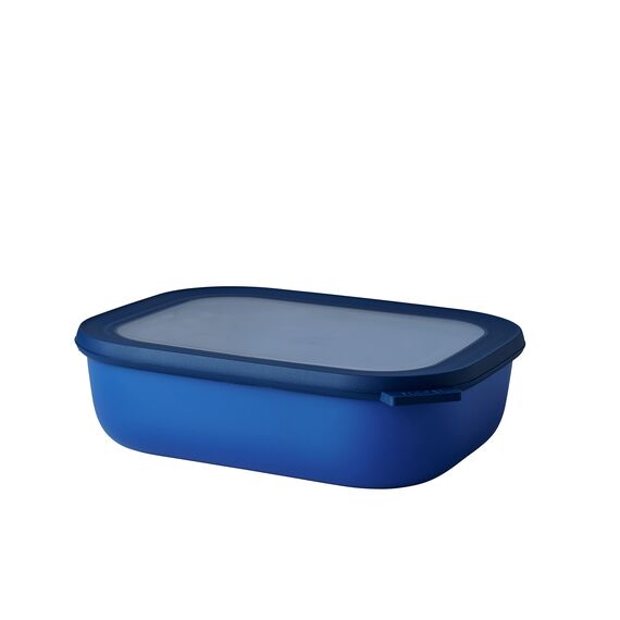 Mepal Multi Bowl Cirqula Rectangular - Mikrowellen Geschir - Geeignet als Luftdichte Aufbewahrungsbox für den Kühlschrank, Mikrowellengeschirr & als Frischhaltedosen - 2000 ml - Vivid blue