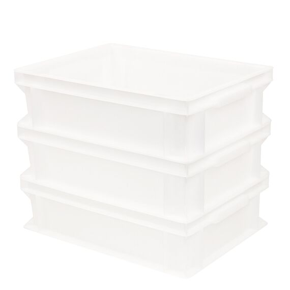 Pimotti Pizzaballenbox (3er Set ohne Deckel) mit 30 x 40 x 12 cm, Kunststoffbehälter für Pizzateig, Stapelbehälter, Gärbox (3x11,5 Liter)