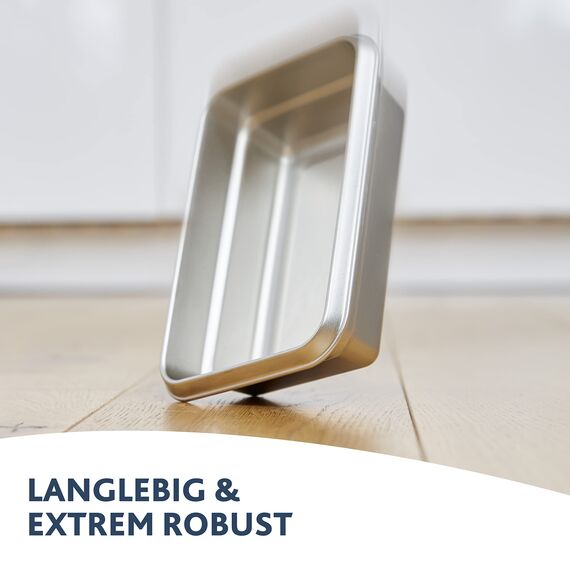 Emsa Clip & Close auslaufsichere Edelstahl-Frischhaltedose, 2 Liter Fassungsvermögen, rechteckig, spülmaschinenfest, backofenfest, N1150600