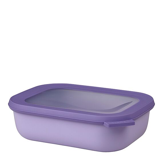 Mepal Multi Bowl Cirqula Rectangular - Mikrowellen Geschir - Geeignet als Luftdichte Aufbewahrungsbox für den Kühlschrank, Mikrowellengeschirr & als Frischhaltedosen - 1000 ml - Vivid lilac