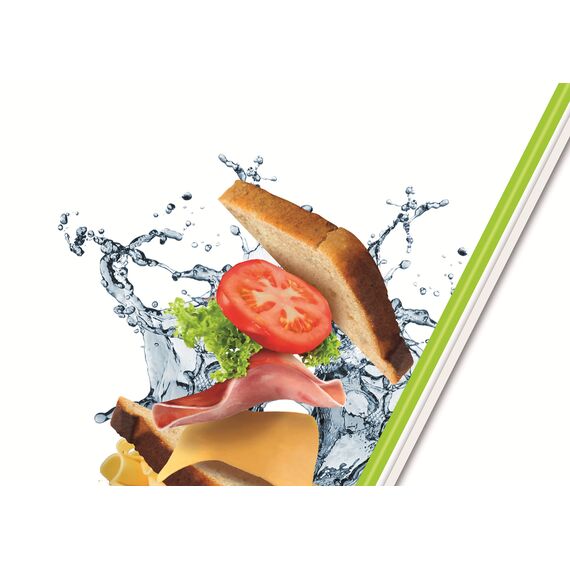 Emsa Clip & Go Lunchbox, 1,2 L, Brotdose mit 3 praktischen Einsätzen und Deckel, 100 Prozent dicht, mit Frischedichtung, Transparent, Hellgrün, Made in Germany, 518100