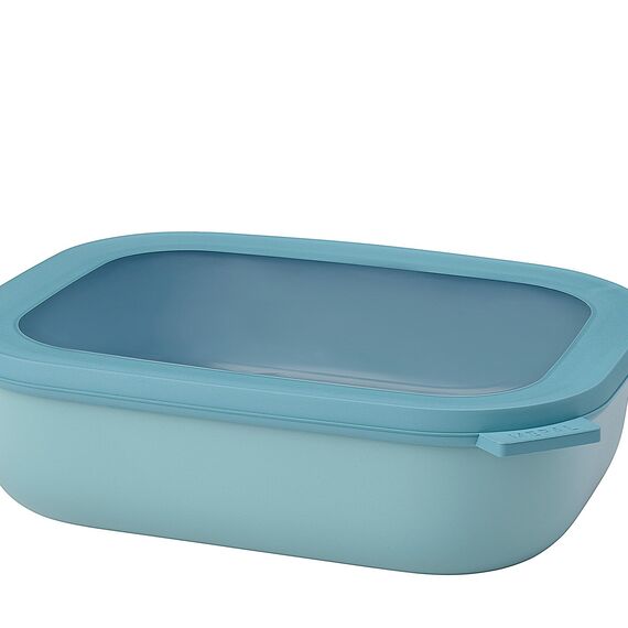Mepal Multi Bowl Cirqula Rectangular - Mikrowellen Geschir - Geeignet als Luftdichte Aufbewahrungsbox für den Kühlschrank, Mikrowellengeschirr & als Frischhaltedosen - 2000 ml - Nordic Green