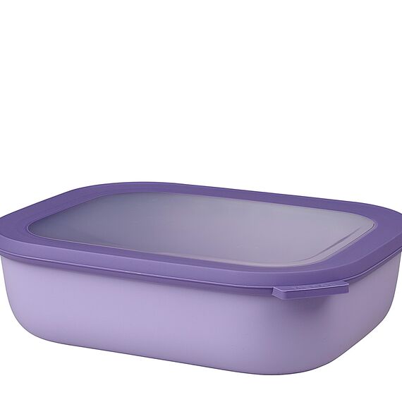Mepal Multi Bowl Cirqula Rectangular - Mikrowellen Geschir - Geeignet als Luftdichte Aufbewahrungsbox für den Kühlschrank, Mikrowellengeschirr & als Frischhaltedosen - 2000 ml - Vivid lilac