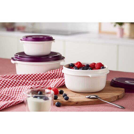 Emsa 508455 Micro Family 3er Pack 0.5 / 1.0 / 1.5 L weiß / brombeer