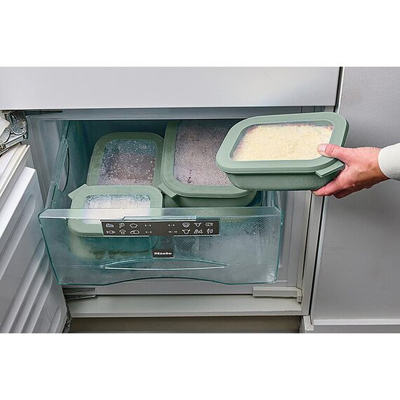 Mepal Multi Bowl Cirqula Rectangular - Mikrowellen Geschir - Geeignet als Luftdichte Aufbewahrungsbox für den Kühlschrank, Mikrowellengeschirr & als Frischhaltedosen - 2000 ml - Nordic sage