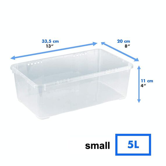 Grizzly Aufbewahrungsboxen 5 x 5 L mit Deckel transparent - Klarsichtboxen stapelbar mit Belüftung