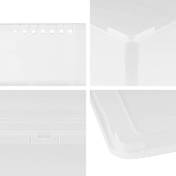 Grizzly Aufbewahrungsboxen 5 x 5 L mit Deckel transparent - Klarsichtboxen stapelbar mit Belüftung