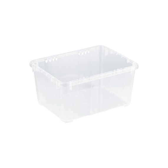 Grizzly Kleine Aufbewahrungsbox mit Deckel, 1,7 L transparente Box, 12er Set, belüftet, stapelbar, ideale Organizer-Boxen mit Belüftung