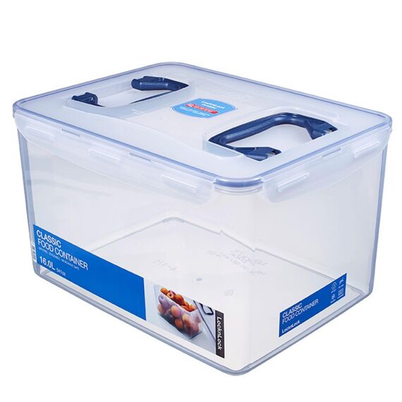 LocknLock PP CLASSIC Aufbewahrungsbox mit Deckel und Griffen | 16 L, 361 x 274 x 212 mm | 100 % Luftdicht | halbtransparenter Vorratsbehälter | Vorratsbehälter mit Deckel für Haushaltsgegenstände