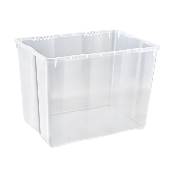 Grizzly Aufbewahrungsboxen 5 x 20 L medium hoch mit Deckel transparent - Klarsichtboxen stapelbar mit Belüftung