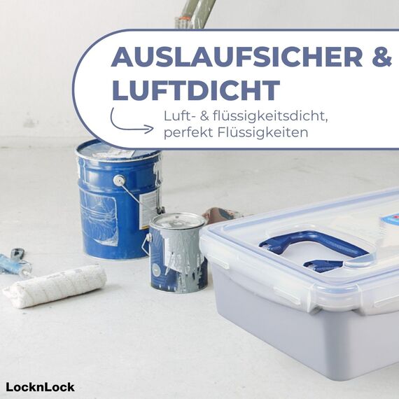 LocknLock PP CLASSIC Aufbewahrungsbox mit Deckel und Griffen | 10 L, 456 x 300 x 110 mm | 100 % Luftdicht | halbtransparenter Vorratsbehälter | Vorratsbehälter mit Deckel für Haushaltsgegenstände