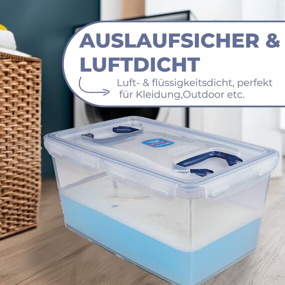 LocknLock PP CLASSIC Aufbewahrungsbox mit Deckel und Griffen | 21 L, 456 x 300 x 225 mm | 100 % Luftdicht | halbtransparenter Vorratsbehälter | Vorratsbehälter mit Deckel für Haushaltsgegenstände