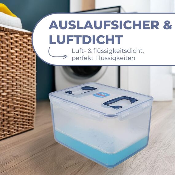 LocknLock PP CLASSIC Aufbewahrungsbox mit Deckel und Griffen | 16 L, 361 x 274 x 212 mm | 100 % Luftdicht | halbtransparenter Vorratsbehälter | Vorratsbehälter mit Deckel für Haushaltsgegenstände