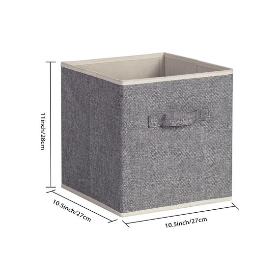 BrilliantJo Aufbewahrungsbox aus Stoff in 4er Set, 27 x 27 x 28 cm Faltbare Aufbewahrungskiste mit Griffe Ordnungssystem Korb für Schrank Regal Spind 4-Farbige-Set