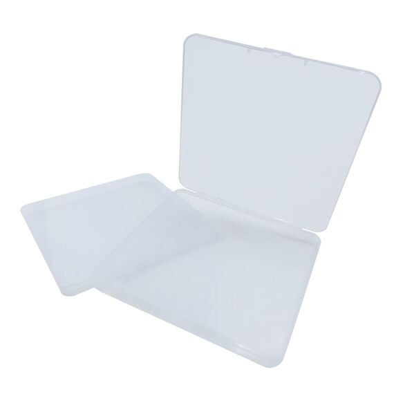 WYAN 4 Stück Aufbewahrungsboxen, klare Kunststoffperlen Aufbewahrungsbehälter Box, rechteckige Perlenhalter Kunststoffkisten,für die Speicherung von Elementen(15.5 * 15.5 * 1.4 cm)