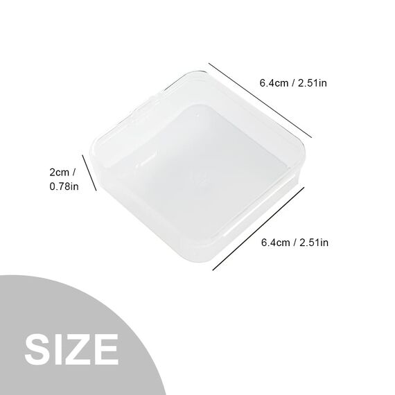 WYAN 15 Stück Plastik Transparent Aufbewahrungsbox,mit Deckel,für Kleine Perlen, Pillen, Schmuck, Schrauben Sortierbox, Bastelzubehör(6.4 x 6.4cm)