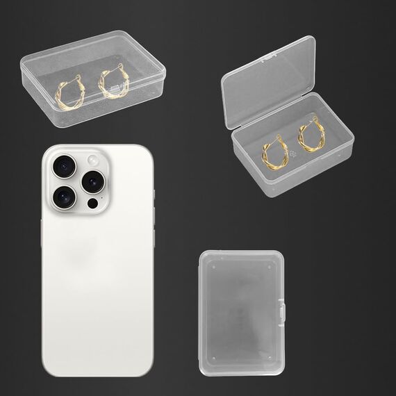 WYAN 18 Stück Großer Rechteckiger Kunststoff Aufbewahrungsboxbehälteren,Kleine Aufbewahrungsboxen,Transparenter Aufbewahrungsorganisator,zur aufbewahrung von schmuck, kunsthandwerk und kleinteilen