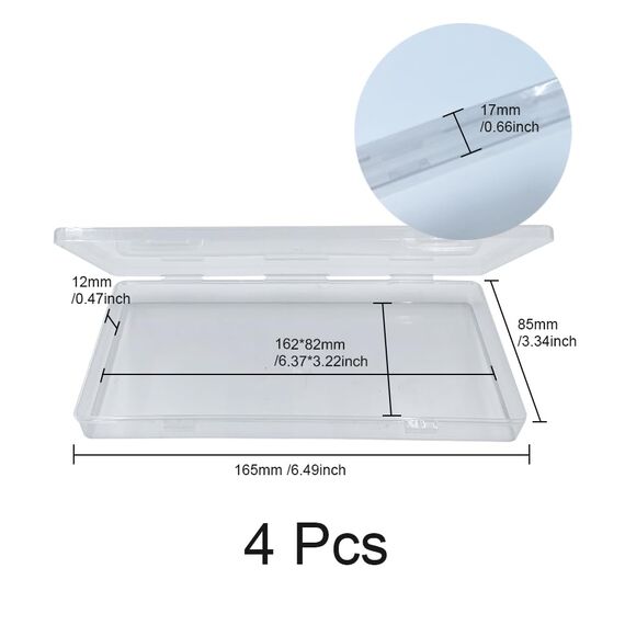 WYAN 4 Stück Aufbewahrungsboxen, klare Kunststoffperlen Aufbewahrungsbehälter Box
