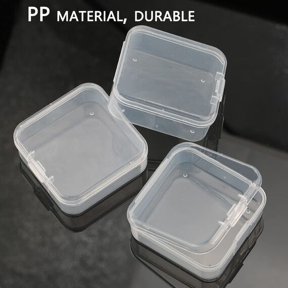 WYAN 12 Stück Aufbewahrungsbehälter aus Kunststoff mit Deckel, für Kleinteile,kleine Perlen,und andere Bastelzubehör(5.5 x 5.5cm)