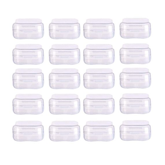 WYAN 20 Stück Aufbewahrungsbehälter aus Kunststoff mit Deckel, für Kleinteile,kleine Perlen,und andere Bastelzubehör(3.5 * 3.5 * 1.8cm)