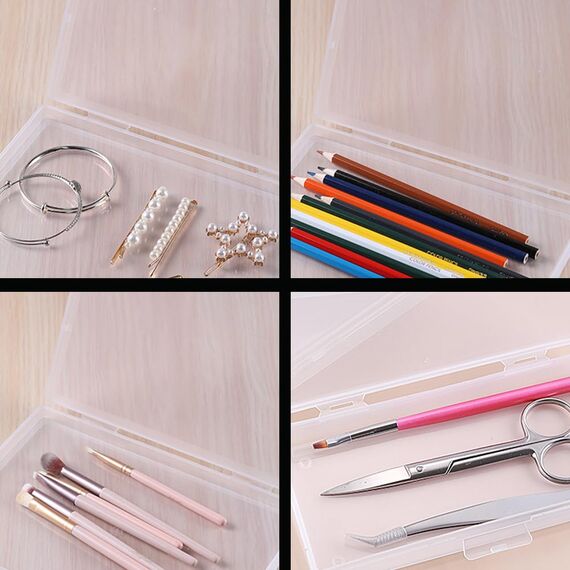 WYAN 4 Stück Aufbewahrungsboxen, klare Kunststoffperlen Aufbewahrungsbehälter Box