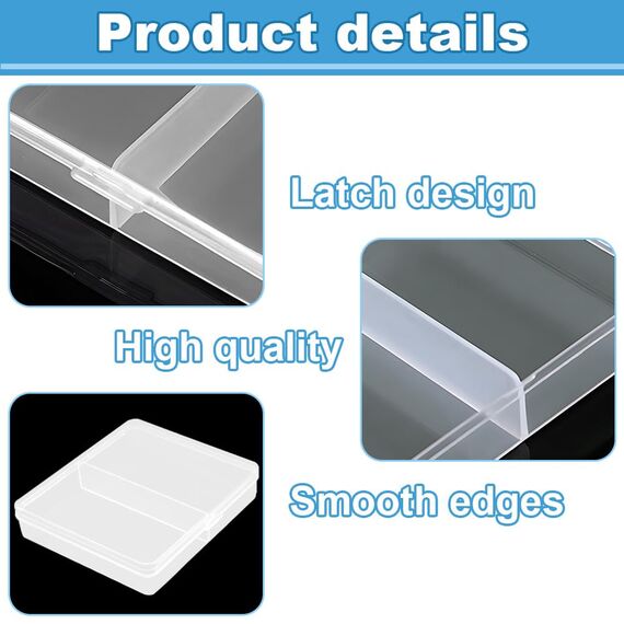 WYAN 12 Stück Transparent Klein Plastikboxen, Aufbewahrungsbehälter aus Kunststoff mit Deckel, Rechteckige leere Mini-Aufbewahrungsbox für kleinteile, perlen, Ringe, Schrauben (6.7 * 5.7 * 1.2cm)