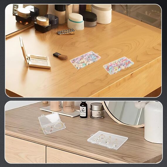 WYAN 8 Stück Großer Rechteckiger Kunststoff Aufbewahrungsboxbehälteren,Kleine Aufbewahrungsboxen,Transparenter Aufbewahrungsorganisator,zur aufbewahrung von schmuck, kunsthandwerk und kleinteilen