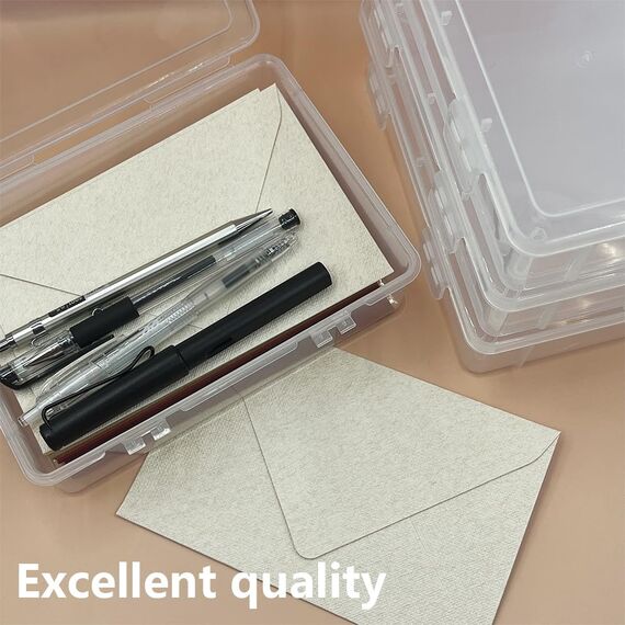 WYAN 4pcs A5 Aufbewahrungsbox mit Deckel, Aufbewahrungsbox, Plastikbox mit Deckel, für Haus, Büro, Schule zur Aufbewahrung von Akten, Zeitschriften, Schmuck, Kleinen Gegenständen, Kleinteilen