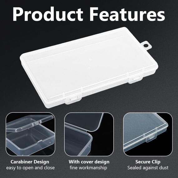 WYAN 8 Stück Großer Rechteckiger Kunststoff Aufbewahrungsboxbehälteren,Kleine Aufbewahrungsboxen,Transparenter Aufbewahrungsorganisator,zur aufbewahrung von schmuck, kunsthandwerk und kleinteilen