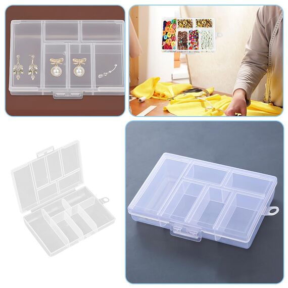 WYAN 8 Stück Transparent Klein Plastikboxen, Aufbewahrungsbehälter aus Kunststoff mit Deckel, Rechteckige leere Mini-Aufbewahrungsbox für kleinteile, perlen, Ringe, Ohrringe, Schrauben (11 * 7 * 2cm)