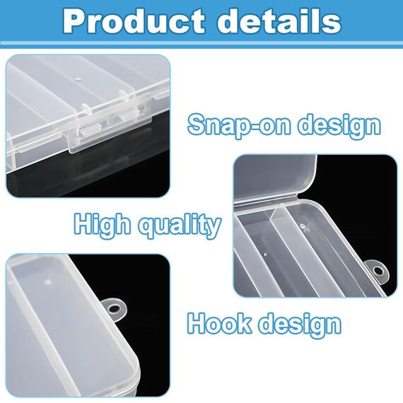 WYAN 8 Stück Transparent Klein Plastikboxen, Aufbewahrungsbehälter aus Kunststoff mit Deckel, Rechteckige leere Mini-Aufbewahrungsbox für kleinteile, perlen, Ringe, Ohrringe, Schrauben (14*9.5*1.2cm)