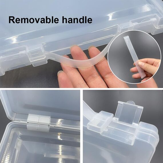 WYAN 2 Stück A4 Ordner Aufbewahrungsboxen,Klare Kunststoffperlen Aufbewahrungsbehälter Box,Rechteck Perlenhalter Kunststoffkoffer,Baustein Organizer,für die Speicherung von Elementen(30 * 21cm)