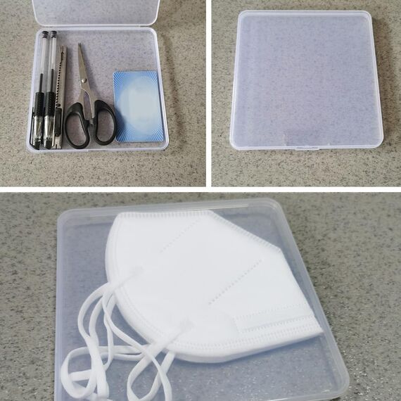 WYAN 4 Stück Aufbewahrungsboxen, klare Kunststoffperlen Aufbewahrungsbehälter Box, rechteckige Perlenhalter Kunststoffkisten,für die Speicherung von Elementen(15.5 * 15.5 * 1.4 cm)