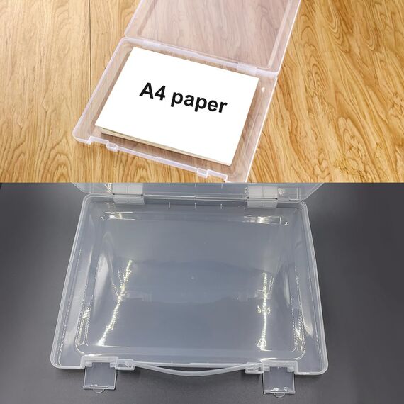 WYAN 2 Stück A4 Ordner Aufbewahrungsboxen,Klare Kunststoffperlen Aufbewahrungsbehälter Box,Rechteck Perlenhalter Kunststoffkoffer,Baustein Organizer,für die Speicherung von Elementen(30 * 21cm)