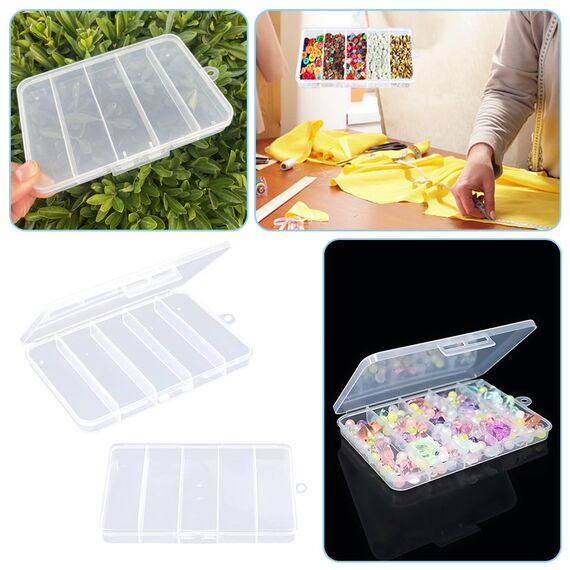 WYAN 8 Stück Transparent Klein Plastikboxen, Aufbewahrungsbehälter aus Kunststoff mit Deckel, Rechteckige leere Mini-Aufbewahrungsbox für kleinteile, perlen, Ringe, Ohrringe, Schrauben (14*9.5*1.2cm)