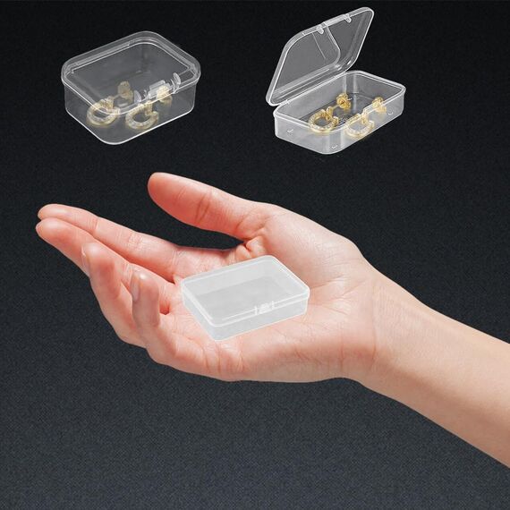 WYAN 21 Stück Transparent Klein Plastikboxen, Aufbewahrungsbehälter aus Kunststoff mit Deckel, Rechteckige leere Mini-Aufbewahrungsbox für kleinteile, perlen, Ringe, Ohrringe, Schrauben(65*46*20mm)