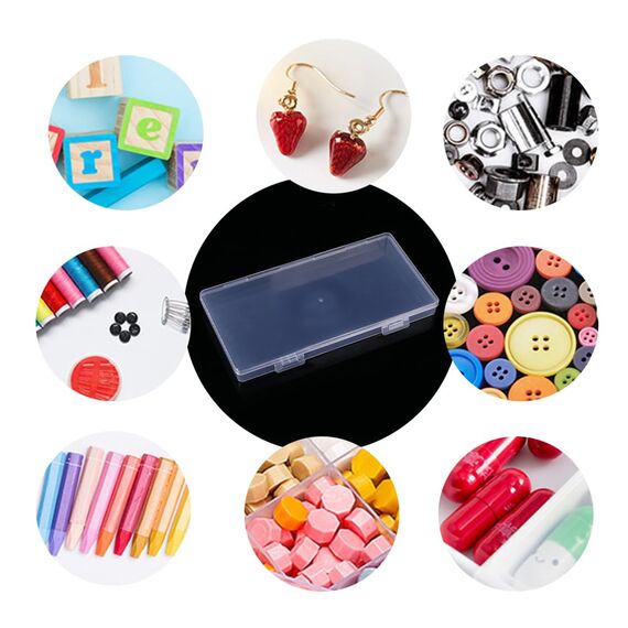 WYAN 4 Stück Aufbewahrungsboxen, klare Kunststoffperlen Aufbewahrungsbehälter Box