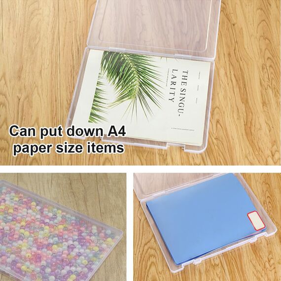 WYAN 2 Stück A4 Ordner Aufbewahrungsboxen,Klare Kunststoffperlen Aufbewahrungsbehälter Box,Rechteck Perlenhalter Kunststoffkoffer,Baustein Organizer,für die Speicherung von Elementen