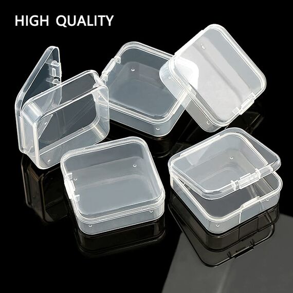 WYAN 12 Stück Aufbewahrungsbehälter aus Kunststoff mit Deckel, für Kleinteile,kleine Perlen,und andere Bastelzubehör(5.5 x 5.5cm)