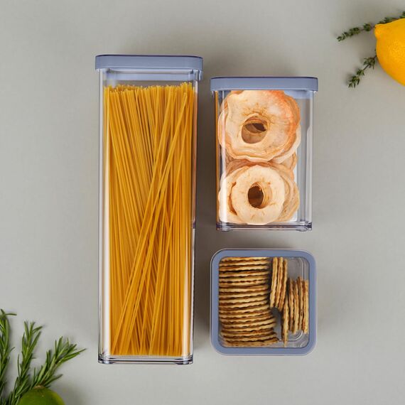 Rotho Loft Set Vorratsdosen 5 tlg. LOFT, Kunststoff (PP) BPA-frei, transparent, (32.3 x 22.3 x 16.6 cm), AROMADICHTER VERSCHLUSS