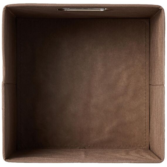 Amazon Basics Aufbewahrungswürfel aus Stoff, faltbar, mit ovalen Ösen, 6er-Pack, Taupe