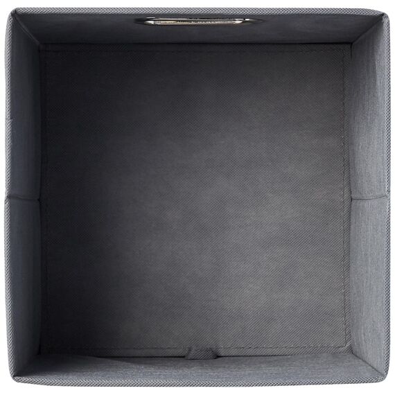 Amazon Basics Aufbewahrungswürfel aus Stoff, faltbar, mit ovalen Ösen, 6er-Pack, Hellgrau