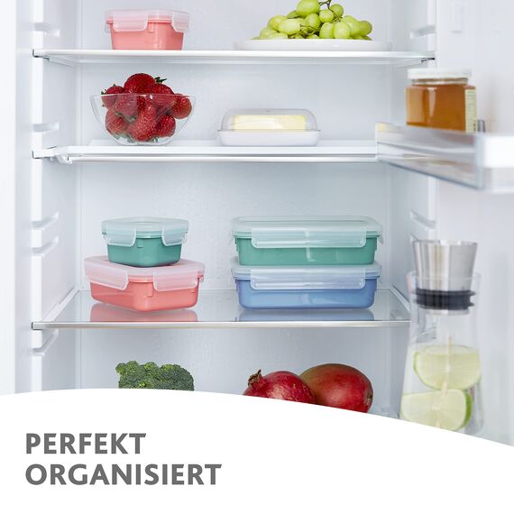 Emsa Frischhaltedose mit Deckel 2,2l Clip & Close Color Edition, 100% auslaufsicher, hygienisch, spülmaschinenfest, mikrowellengeeignet, gefriergeeignet, blau, N10128