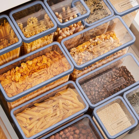 Rotho Loft Set Vorratsdosen 5 tlg. LOFT, Kunststoff (PP) BPA-frei, transparent, (32.3 x 22.3 x 16.6 cm), AROMADICHTER VERSCHLUSS