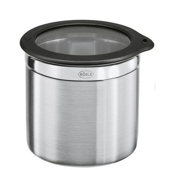RÖSLE Dose mit Frischhaltedeckel, Hochwertige Dose zum Aufbewahren von Lebensmitteln, hygienisch und geschmacksneutral, Edelstahl 18/10, spülmaschinengeeignet, 12 cm